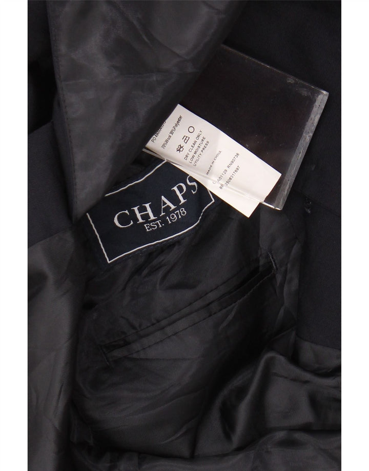 Chaps Herren Longline 2-Knopf-Blazerjacke UK 38 Mittelmarineblaue Wolle