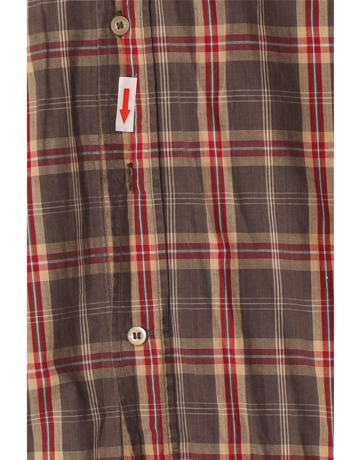 Vintage Herrenhemd XL Grau karierte Baumwolle