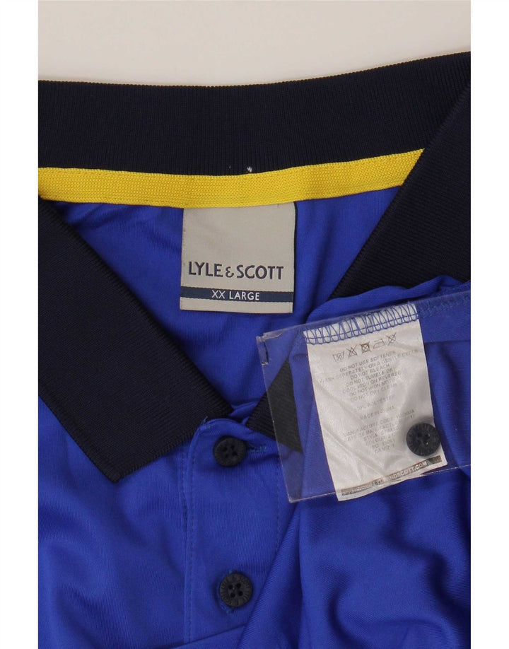 Lyle & Scott Herren Poloshirt 2XL Blau Geometrisch Polyester