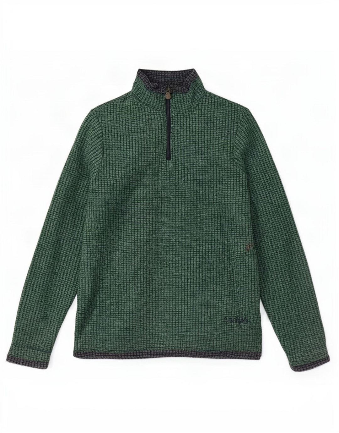 Weird Fish Damen-Fleecepullover mit Reißverschluss am Hals, UK 14, Größe L, Grün, Polyester