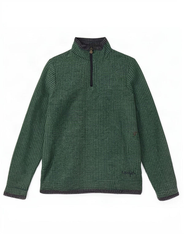 Weird Fish Damen-Fleecepullover mit Reißverschluss am Hals, UK 14, Größe L, Grün, Polyester