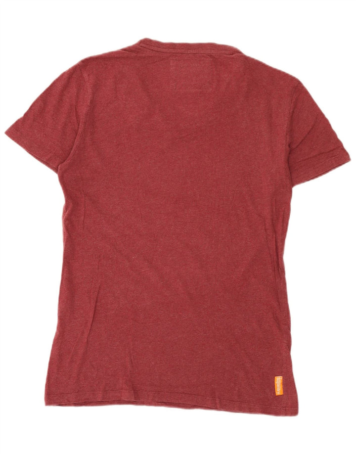 Superdry Herren T-Shirt-Oberteil, Größe S, Burgunderrot, Baumwolle