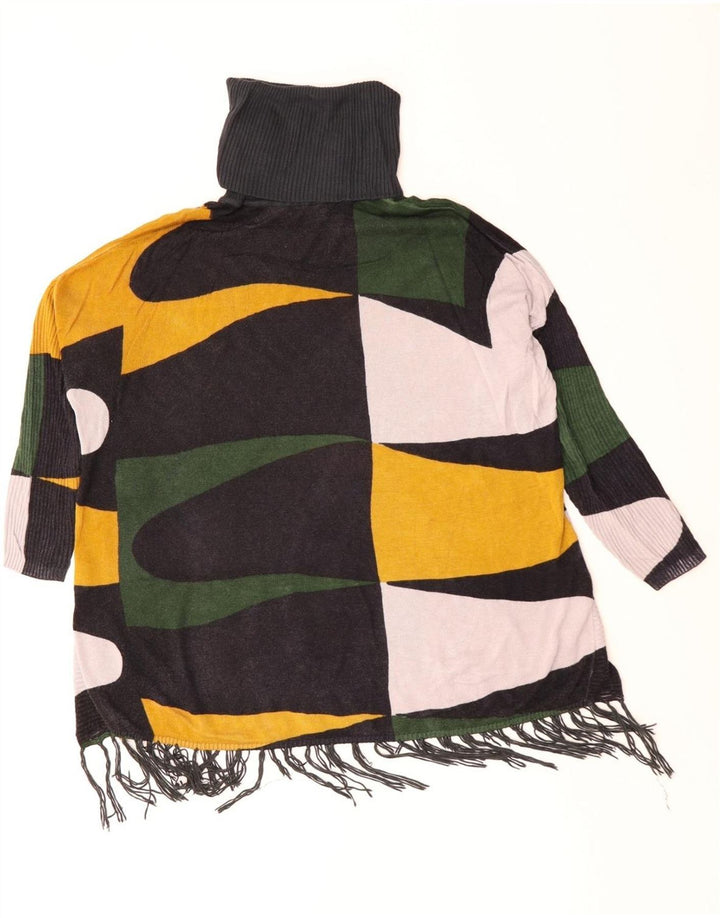 Desigual Damen-Pullover mit Rollkragen, Gr. 10, klein, grün, geometrisch