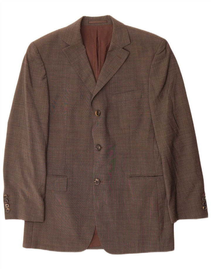 Hugo Boss Herren-Blazer mit 3 Knöpfen, EU 46, klein, graue Schurwolle