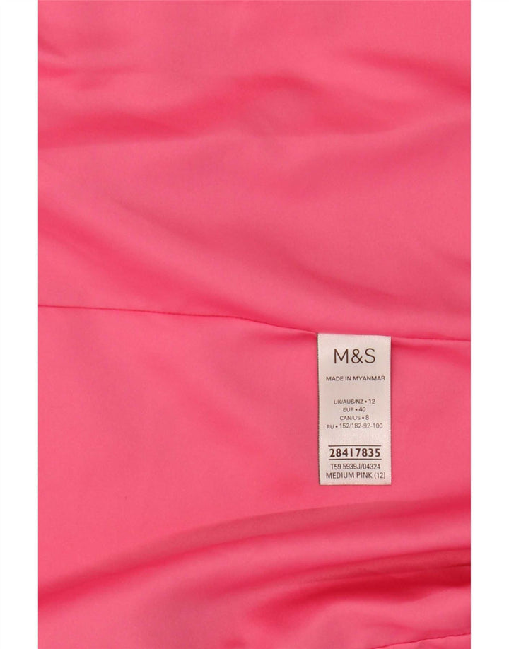 Marks & Spencer Offene Blazerjacke für Damen mit 3/4-Ärmeln, UK 12, Mittelrosa