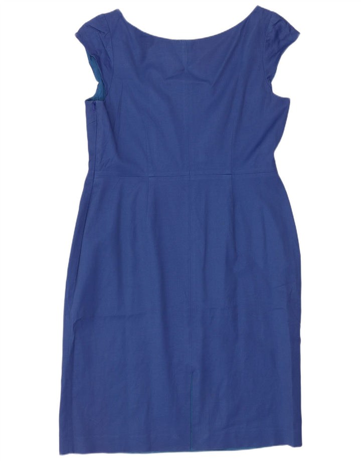 Coast Damen-Etuikleid, UK-Größe 46, Größe L, aus blauer Baumwolle