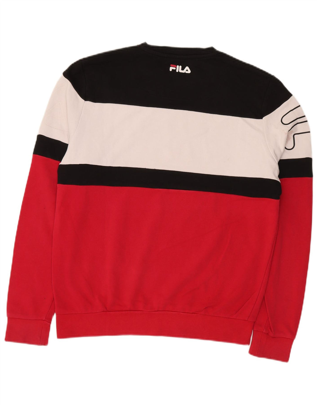 FILA Herren-Sweatshirt mit Grafik, klein, mehrfarbig, Colourblock-Baumwolle