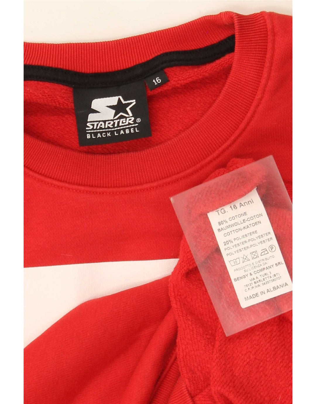 Starter-Sweatshirt mit Grafik für Jungen, 15–16 Jahre, rote Baumwolle