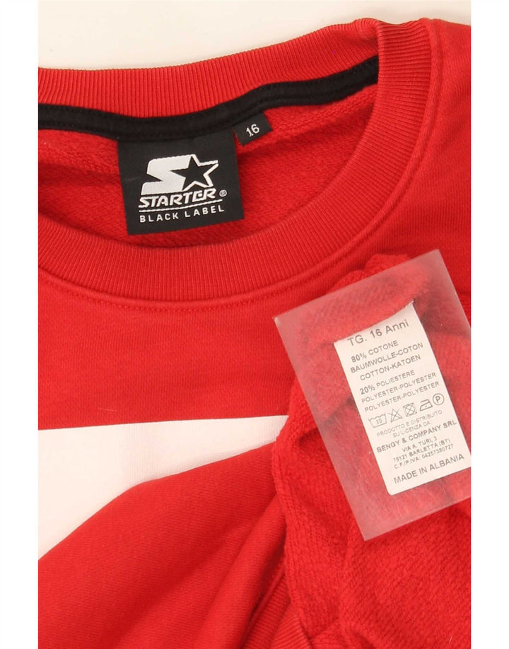 Starter-Sweatshirt mit Grafik für Jungen, 15–16 Jahre, rote Baumwolle