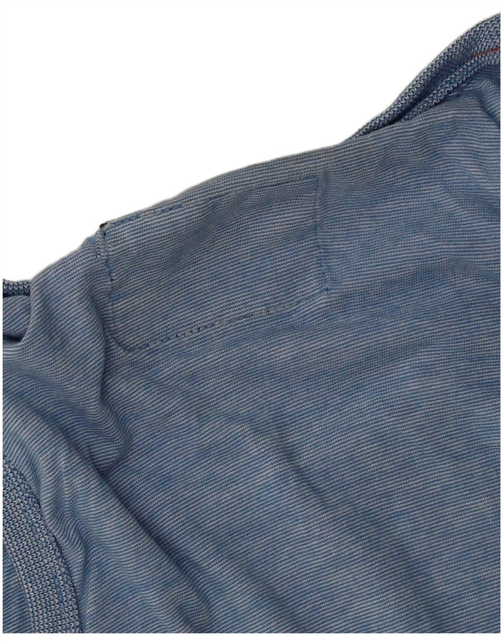 SUPERDRY Herren-Trägershirt aus mittelblauer Nadelstreifen-Baumwolle