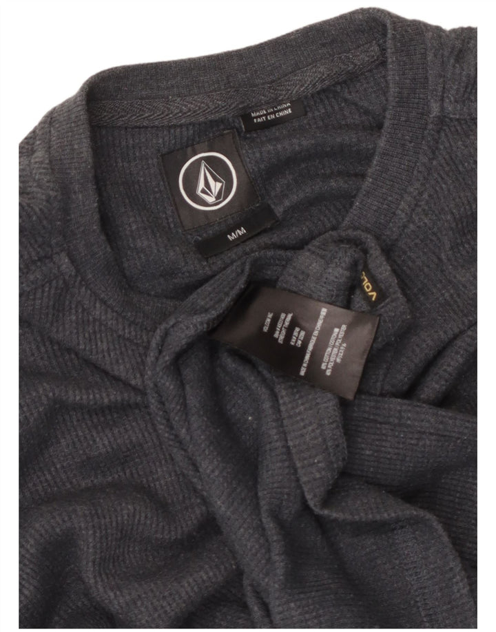 Volcom Herren-Top mit normaler Passform, langärmelig, mittelgraue Baumwolle