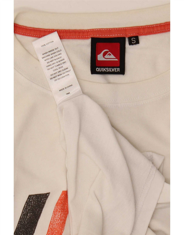 Quiksilver Herren-T-Shirt mit Grafik, Größe S, weiße Baumwolle
