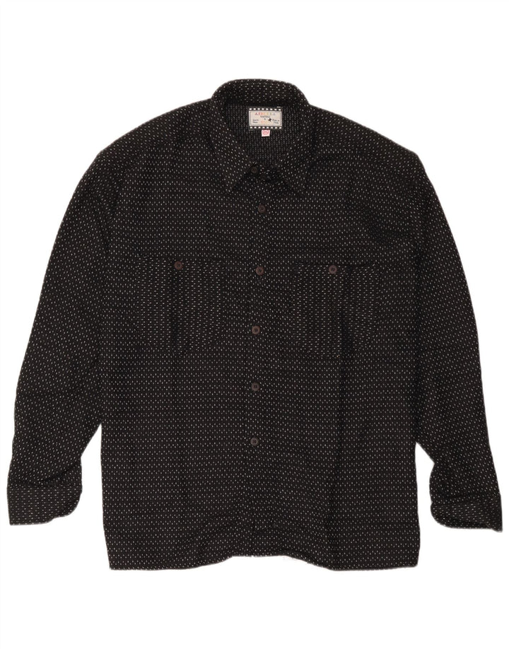 Azzurra Herren Flanellhemd XL Schwarz gepunktetes Polyester