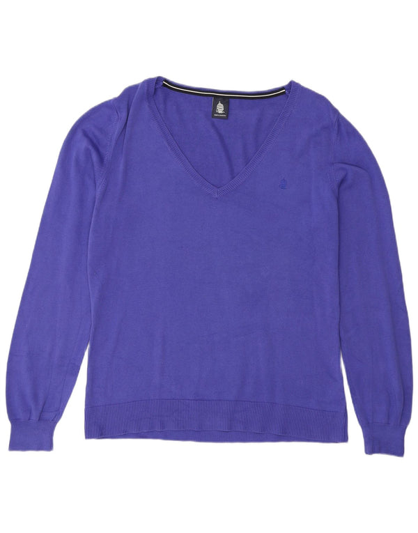 Marina Yachting Damen-Pullover mit V-Ausschnitt, UK 20 2XL, lila Baumwolle