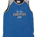 CHAMPION Boys Graphic Vest Top 11-12 Years Large  Blue Colourblock Vintage Champion and Second-Hand Champion from Messina Hembry 