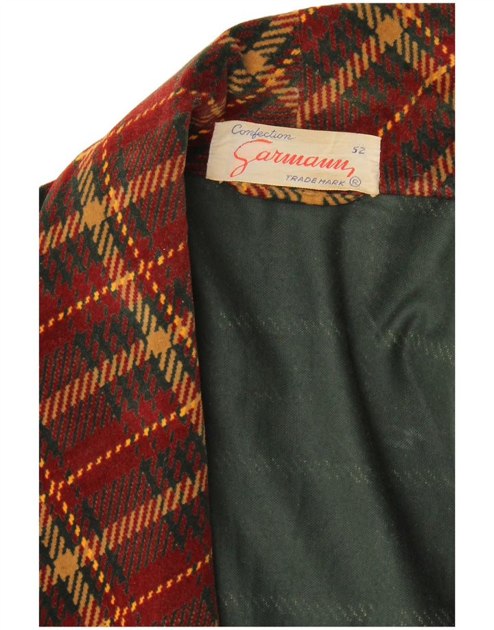 Vintage Damen Blazer Jacke IT 52 2XL Burgunder Karo