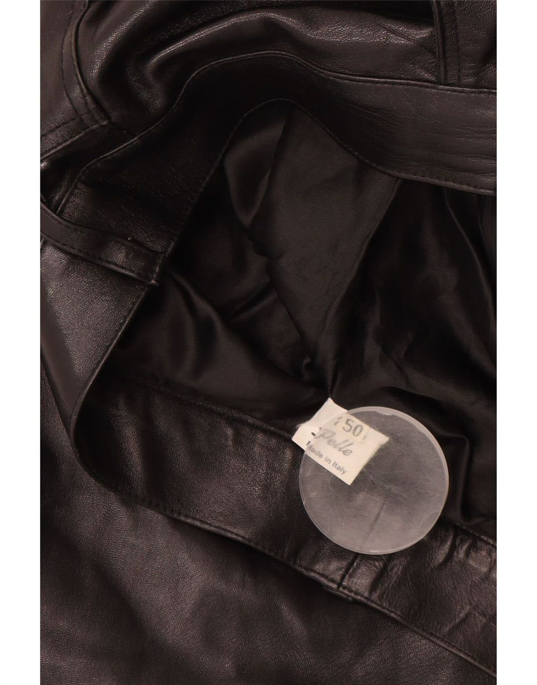 VINTAGE Herren gerade Lederhose IT 50 Large W32 L30 Schwarzes Leder