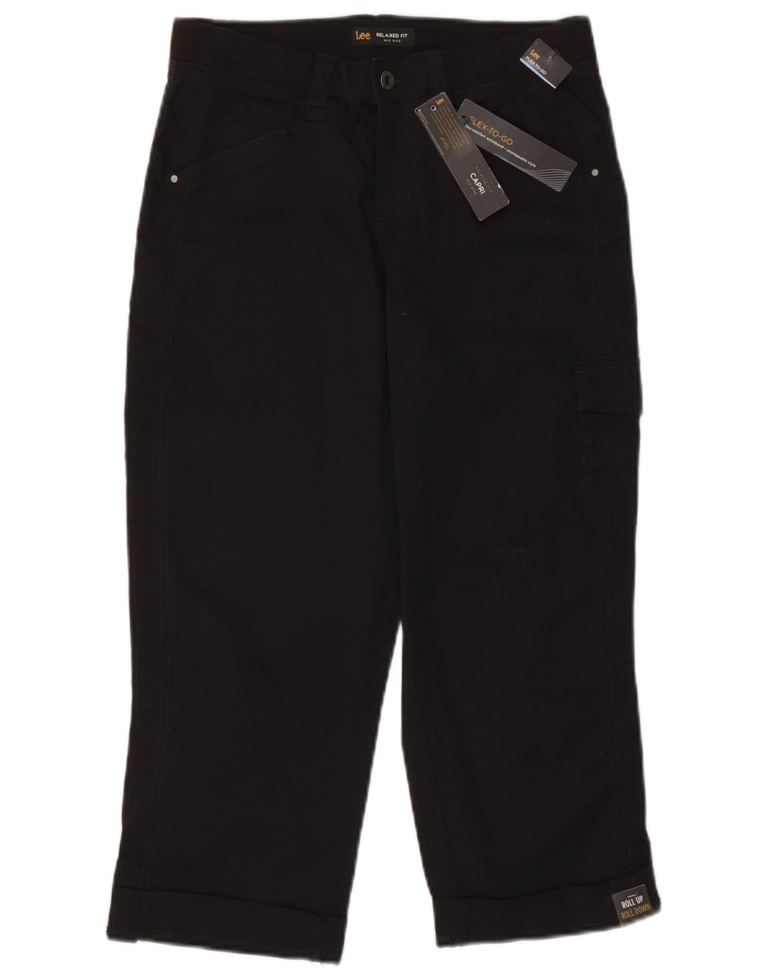 Lee Damen-Caprihose mit mittlerer Leibhöhe und entspannter Passform, US 8, M, W30, L21, Schwarz