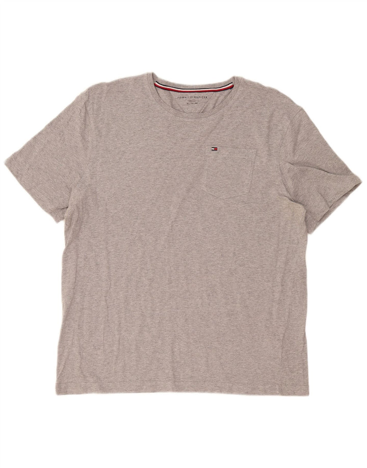 Tommy Hilfiger Herren T-Shirt Top XL Grau Baumwolle