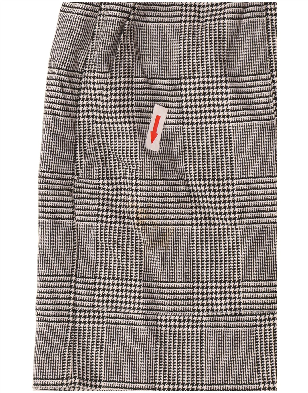Zara Damen-Chinoshorts mit hoher Taille, Größe L, W30, graues Hahnentritt-Polyester