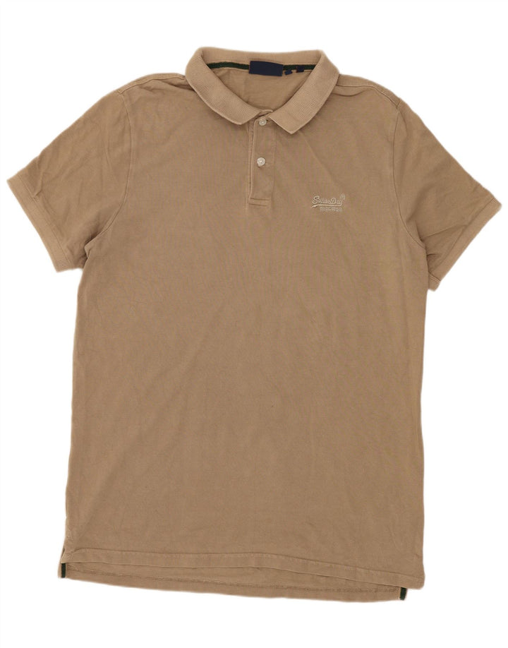 Superdry Herren Poloshirt XL Beige Baumwolle