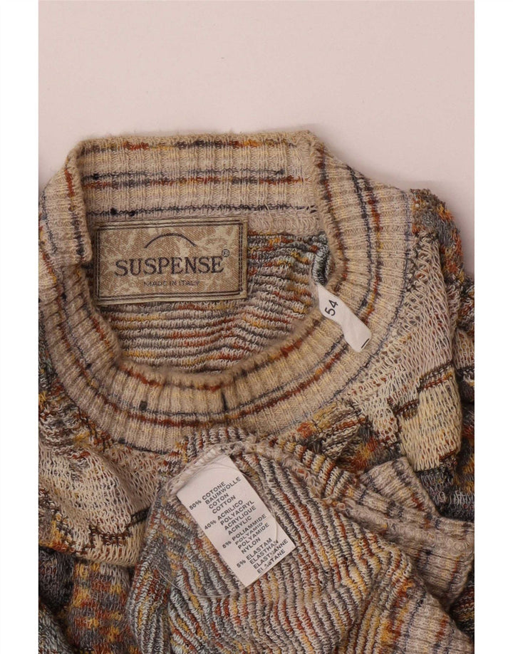 Suspense Herren-Pullover mit abstraktem Muster und Rundhalsausschnitt IT 54 XL Grau