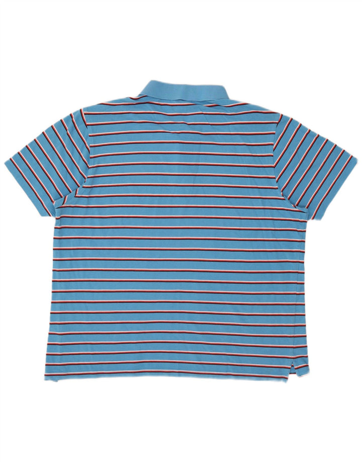 Lacoste Herren-Poloshirt, Größe 8 3XL, blau gestreift, Baumwolle
