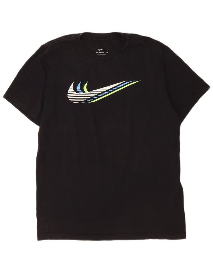 Nike Herren-T-Shirt mit Grafik, mittelgroß, schwarze Baumwolle
