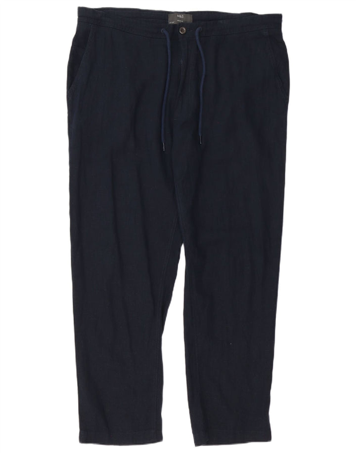 Marks & Spencer Herren Straight Regular Freizeithose W38 L29 Marineblau