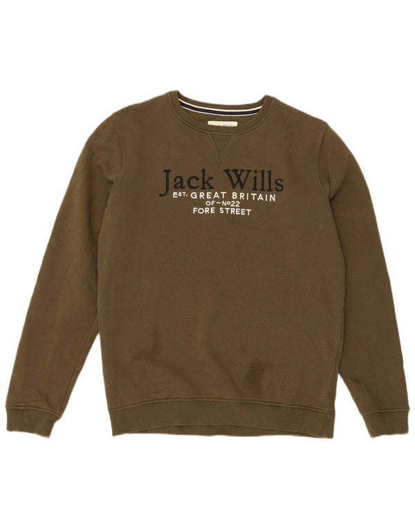 Jack Wills Jungen-Sweatshirt mit Grafik, 14–15 Jahre, Khaki, Baumwolle