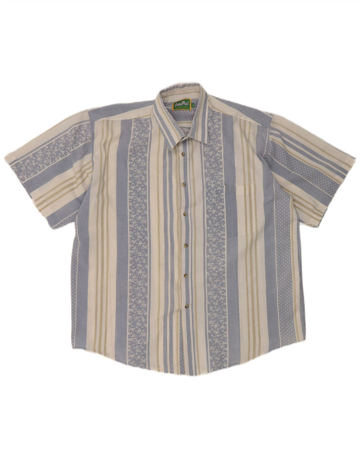John Peel Herren Kurzarmhemd XL Blau gestreift