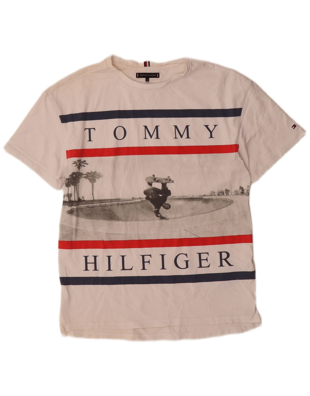 Tommy Hilfiger T-Shirt mit Grafik für Jungen, 13–14 Jahre, aus weißer Baumwolle