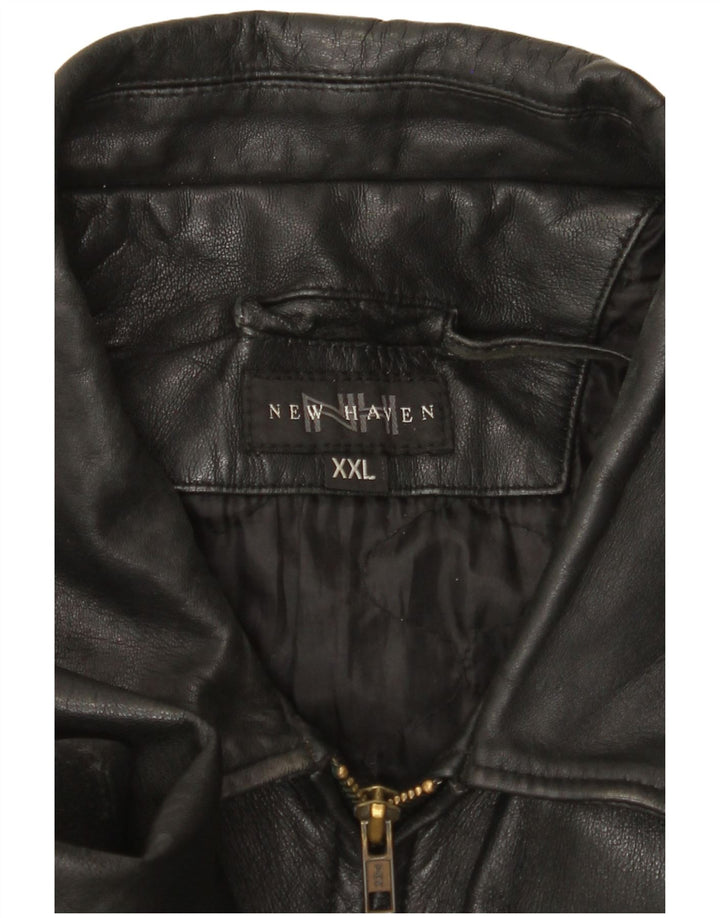 VINTAGE Herren Lederjacke UK 44 2XL Schwarz