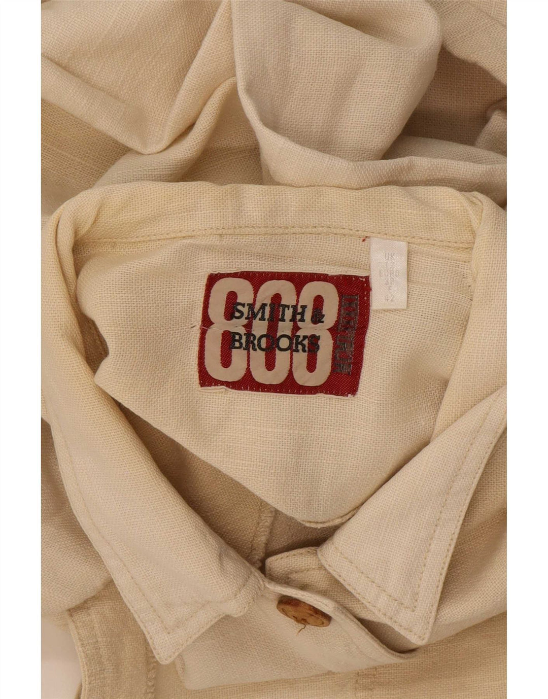 Smith & Brooks Damen Übergroße Utility-Jacke UK 12 Medium Beige Ramie