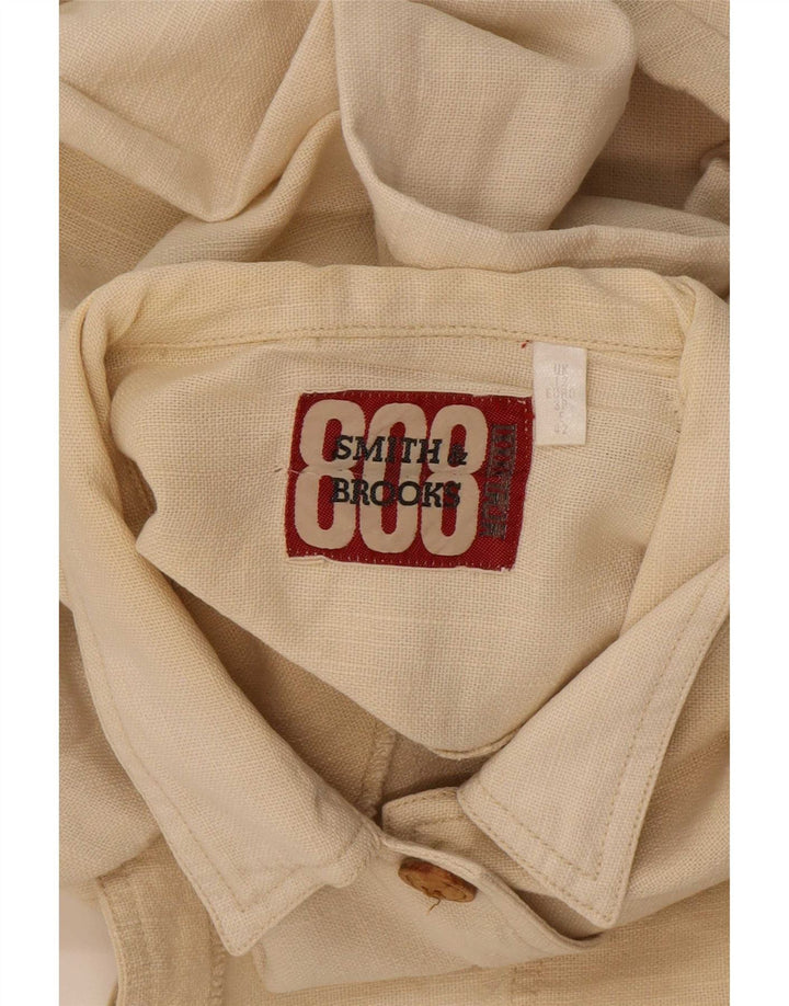 Smith & Brooks Damen Übergroße Utility-Jacke UK 12 Medium Beige Ramie