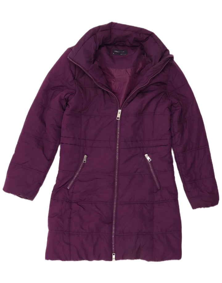 Marks & Spencer Damen Wattierter Mantel UK 10 Small Lila Polyester