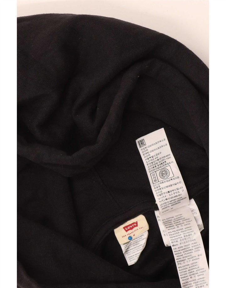 Levi's Damen Crop Hoodie Pullover UK 14 Mittelschwarze Baumwolle