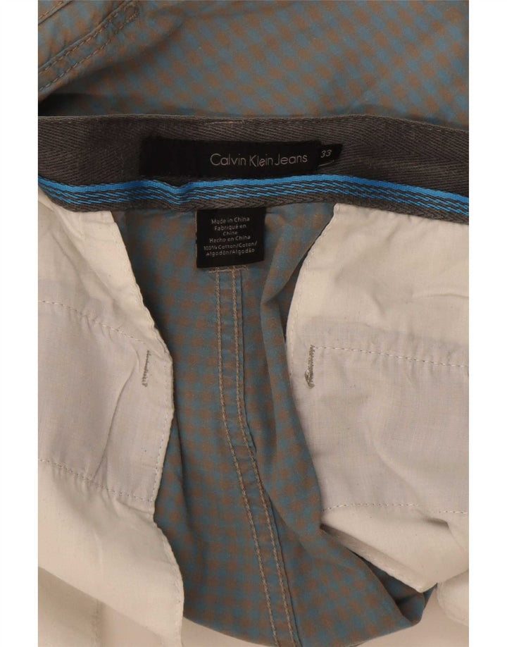 Calvin Klein Herren Cargoshorts W33 Large Blue Gingham