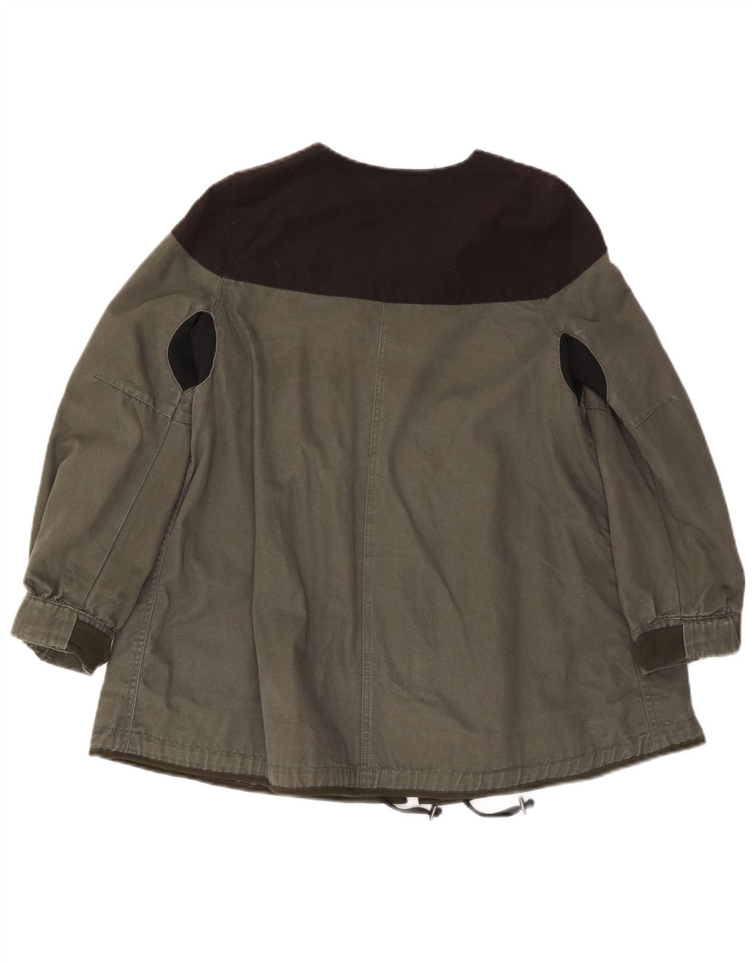 Zara Damen Utility-Jacke UK 10 Small Khaki Colourblock Viscose