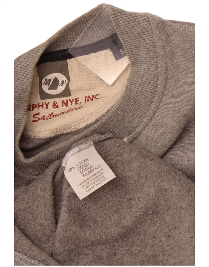 MURPHY & NYE Herren-Sweatshirt mit Grafik „Sailmakers“, Größe S, graue Baumwolle