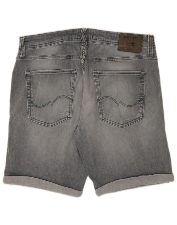 Jack & Jones Herren-Jeansshorts, normal, Größe L, W34, graue Baumwolle