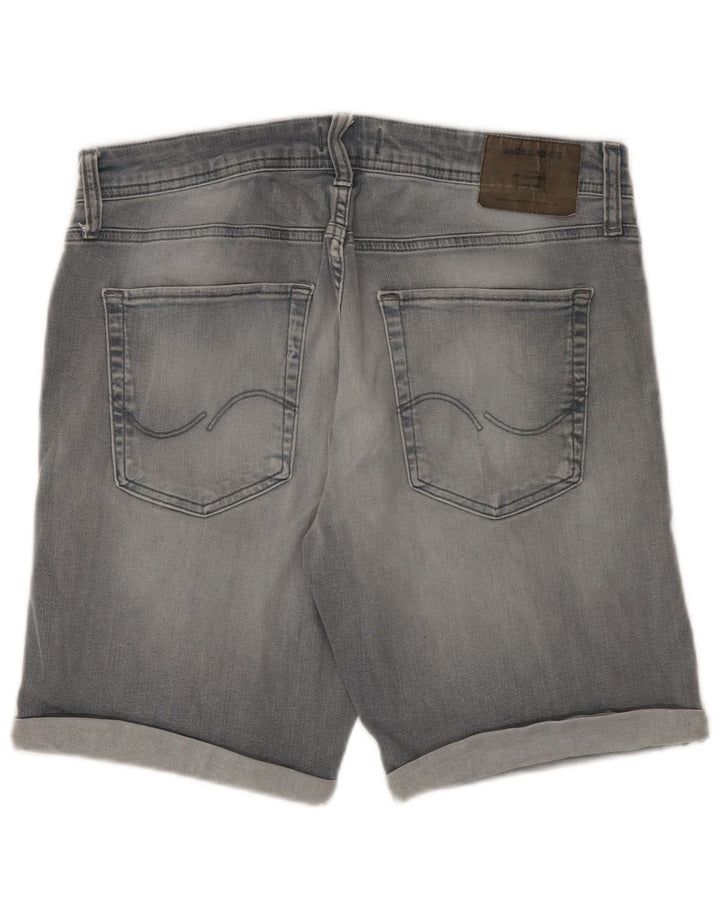 Jack & Jones Herren-Jeansshorts, normal, Größe L, W34, graue Baumwolle