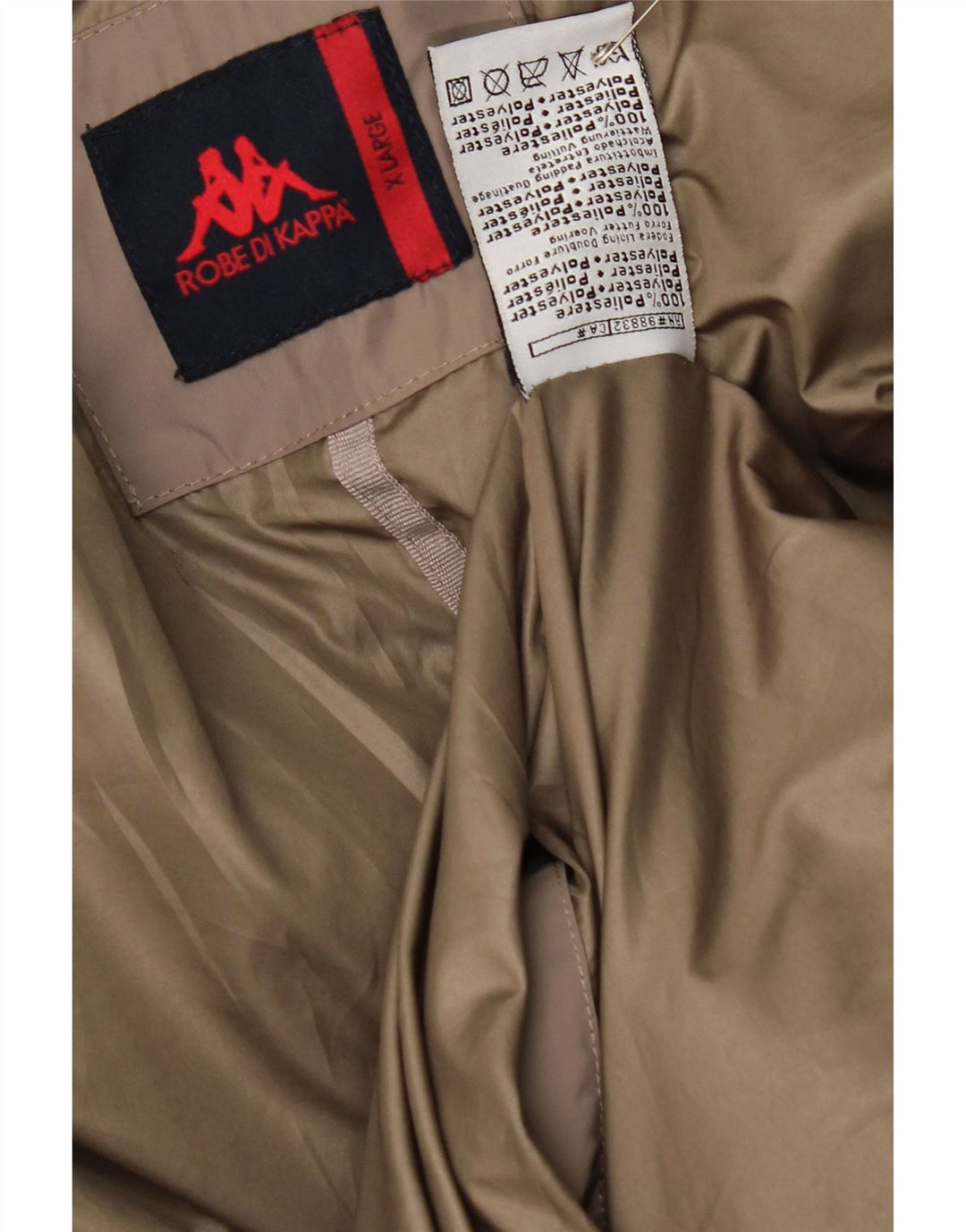 Kappa Herren-Jacke mit Kapuze, gepolstert, UK 42, XL, Beige, Polyester