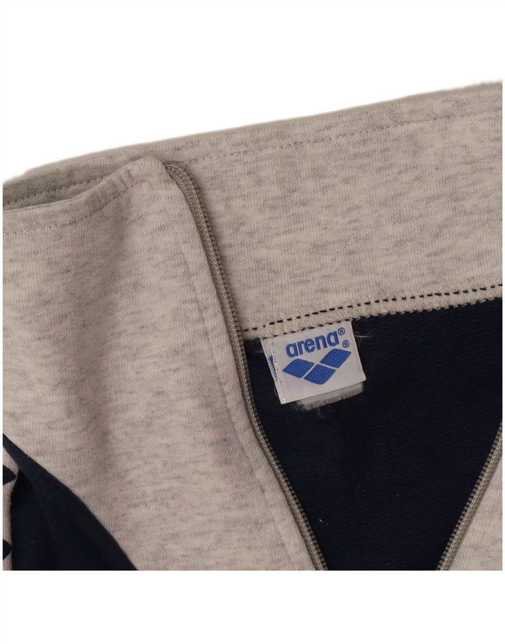 Arena Herren-Sweatshirt mit grafischem Reißverschluss und Rundhalsausschnitt, mittelgrau, Farbblock