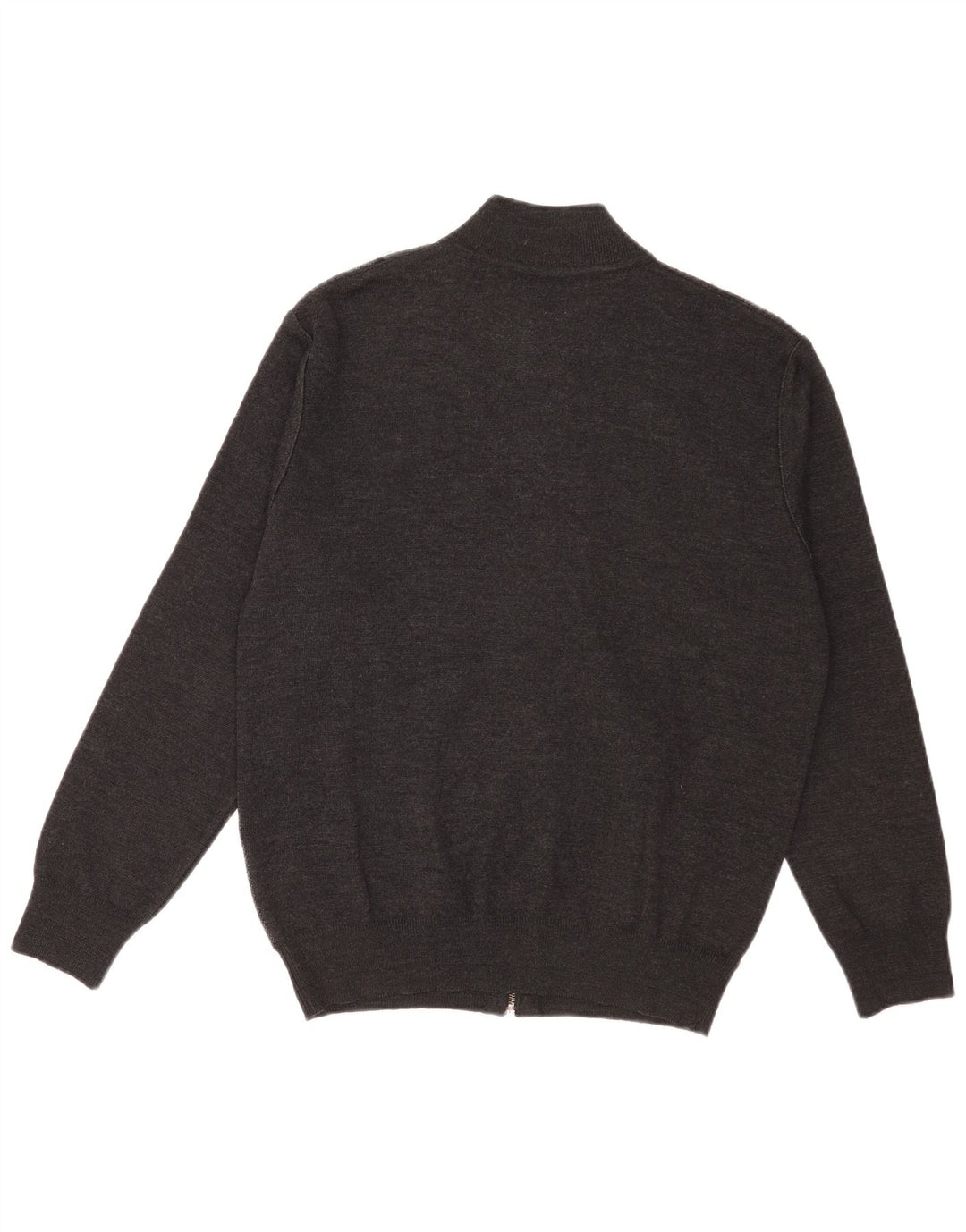 Vintage Herren Cardigan Pullover Große graue geometrische Wolle