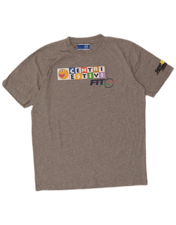 Sergio Tacchini Herren-T-Shirt mit Grafik, Größe L, Grau, Baumwolle