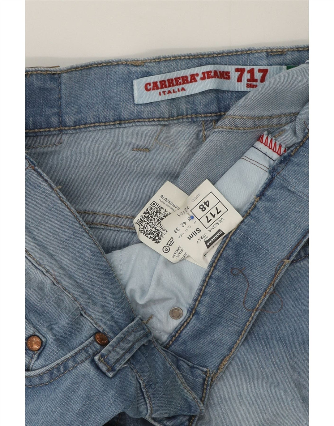 Carrera Herren 717 Slim Jeans IT 48 Medium W33 L32 Blaue Baumwolle