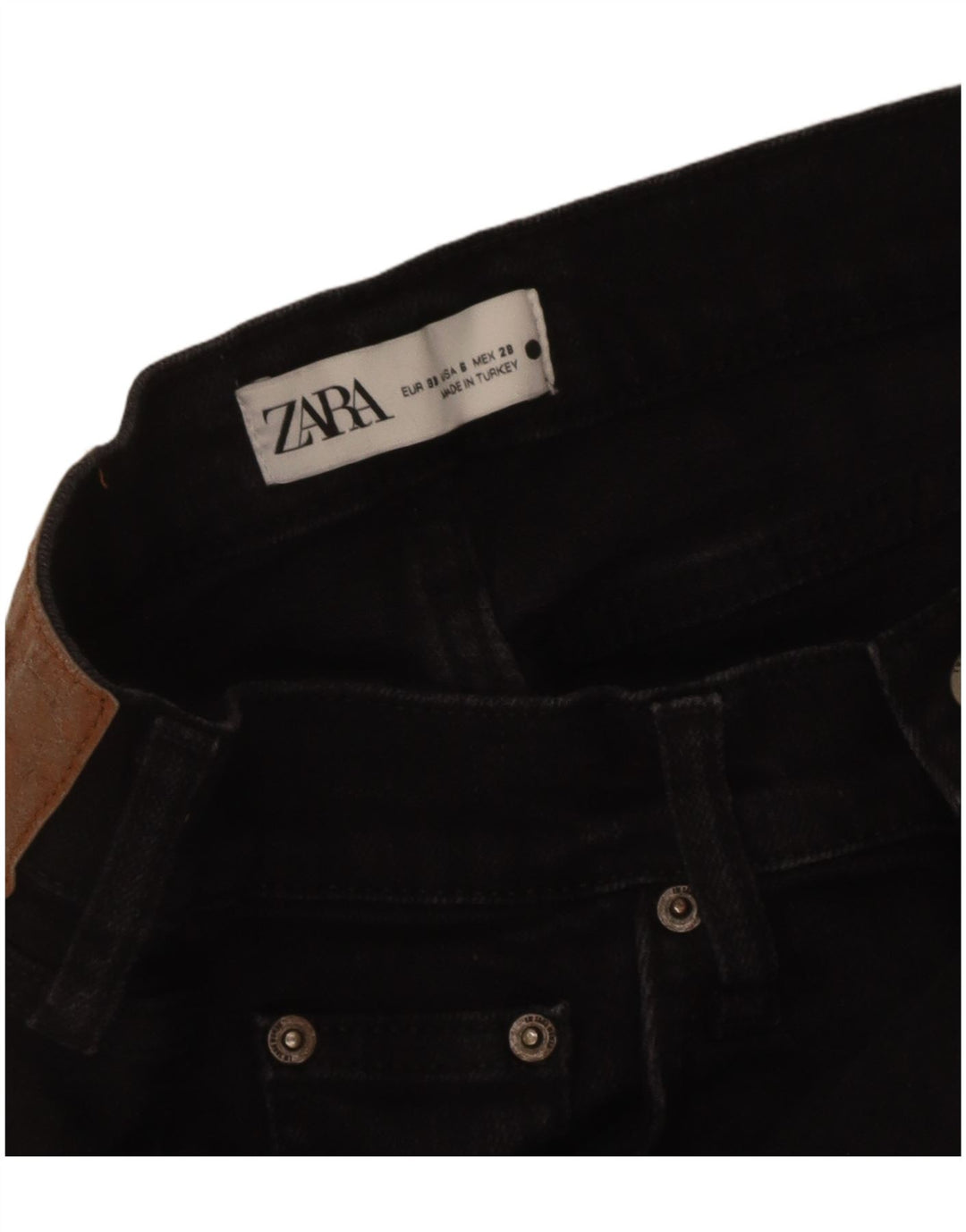 Zara Damen Straight Jeans EU 38 Small W28 L27 Schwarz