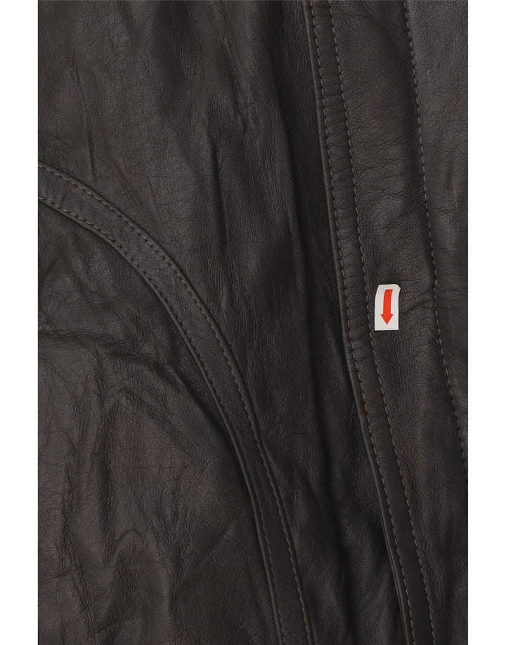 VINTAGE Herren Lederjacke UK 40 Großes graues Leder