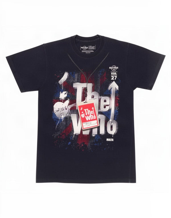 Hard Rock Cafe Malta Grafik-T-Shirt für Herren, Größe S, Marineblau, Baumwolle